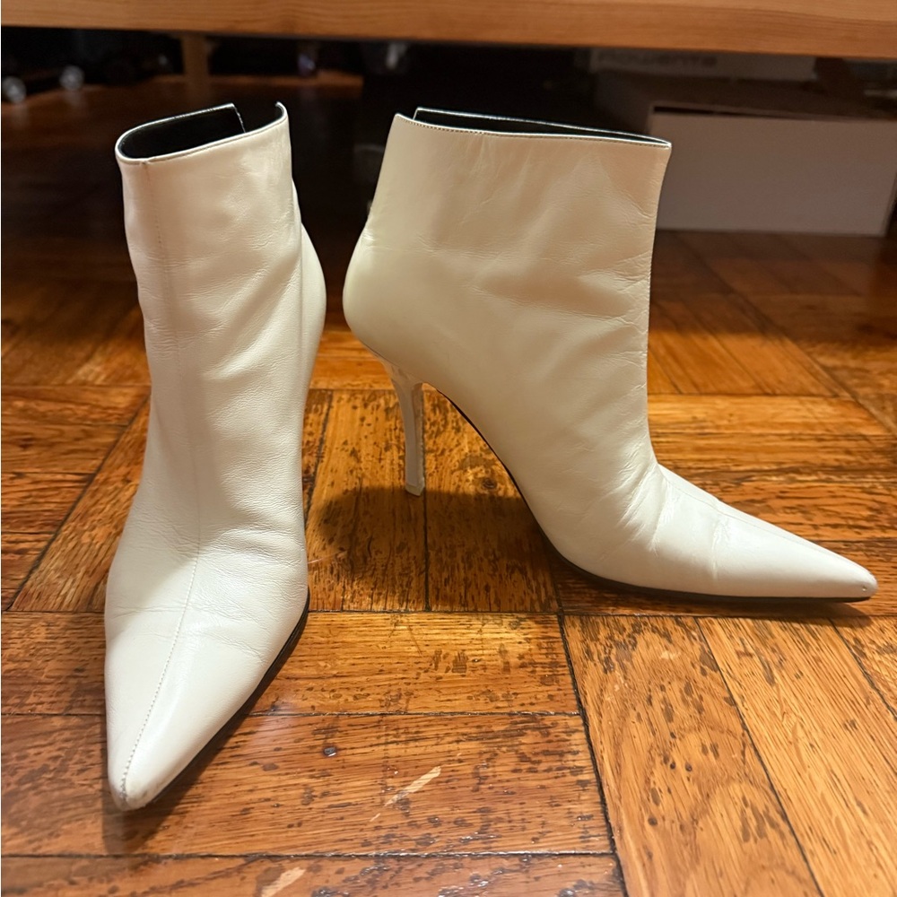 Celine Chic White Ankle Boots